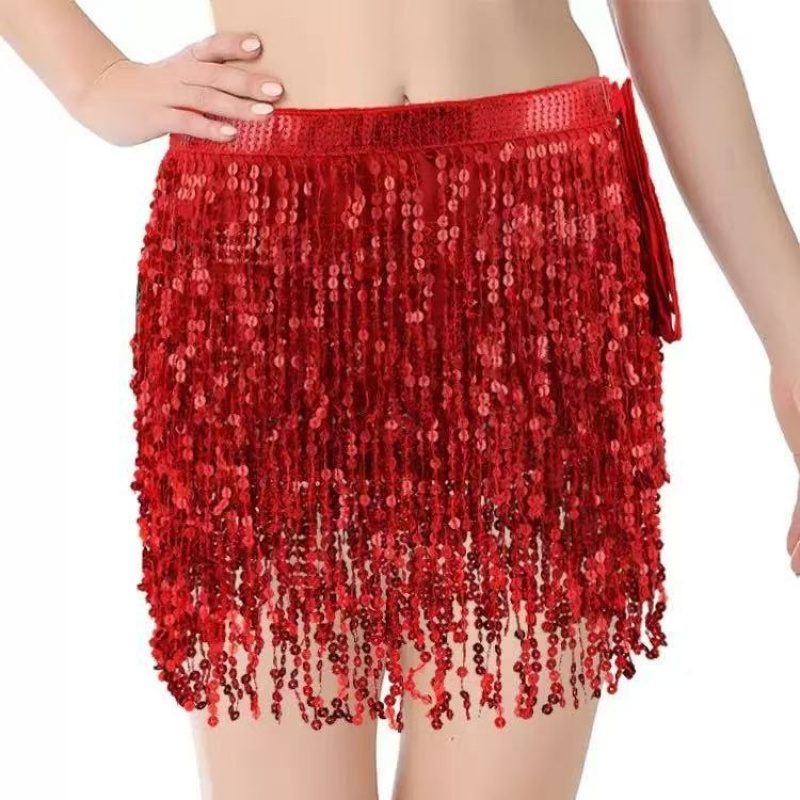 Bohemian Dance 3-Layer Sequined Tassel Waist Scarf